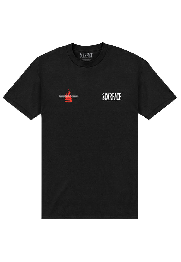 Zjizvená Tvář Černé Tričko (Scarface Red Photo T-shirt)