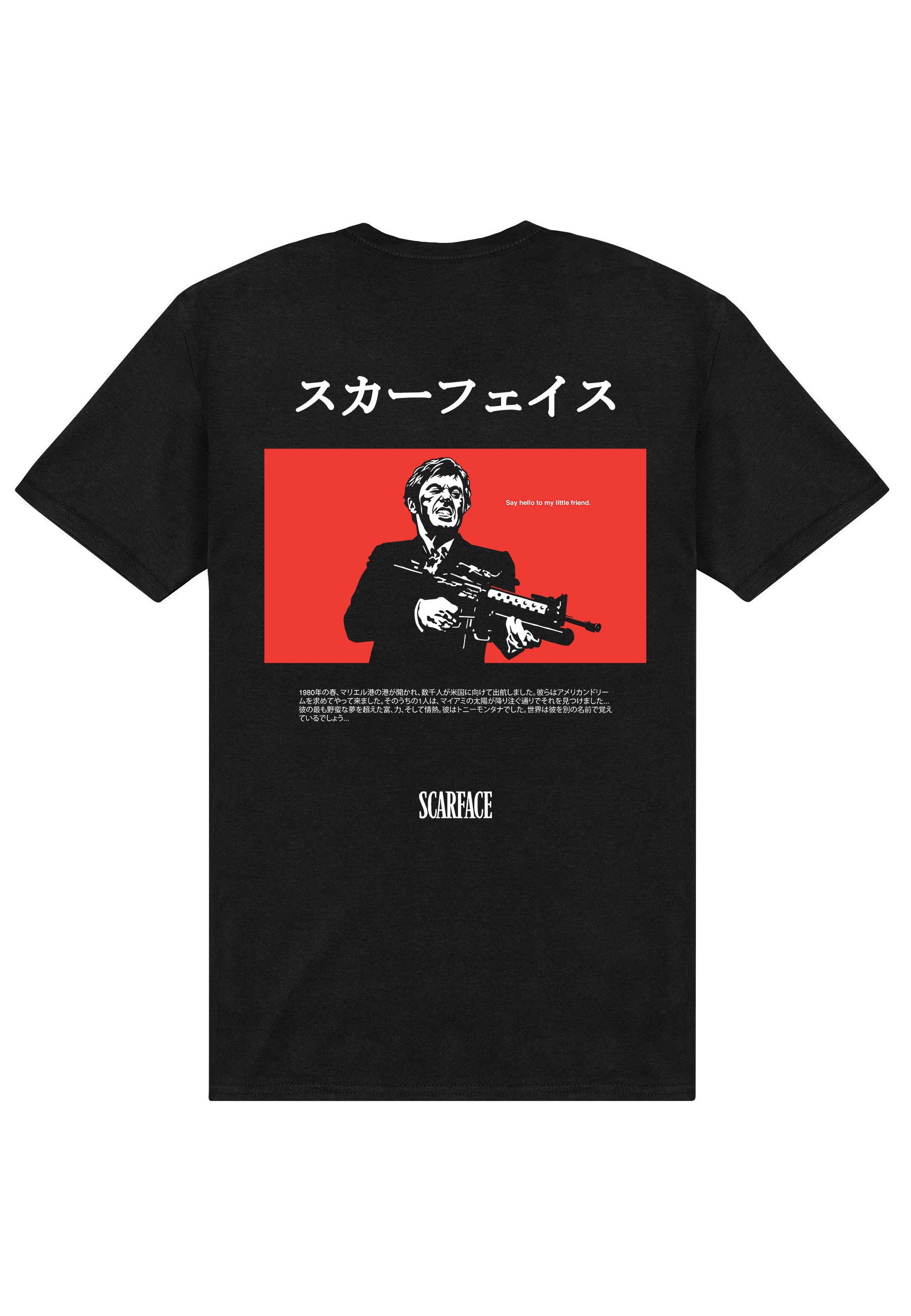 Scarface Schwarzes T-shirt (Scarface Rotes Foto T-shirt)