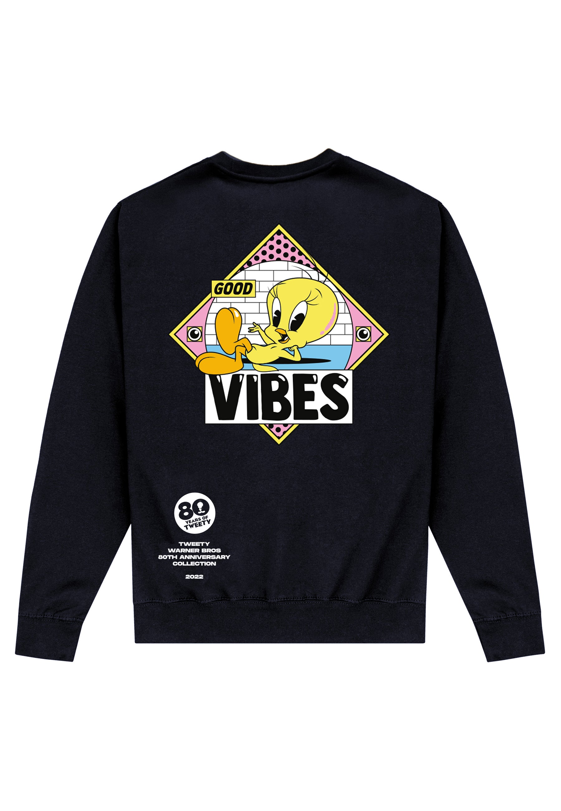 Tweety Černá Mikina (Tweety 80th Good Vibes Sweatshirt)