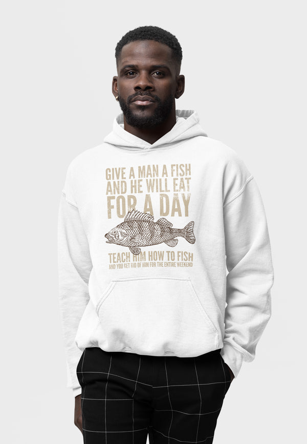 Geben Sie Männern Fisch -Sweatshirt (Geben Sie und Mann und Fisch -Hoodie)