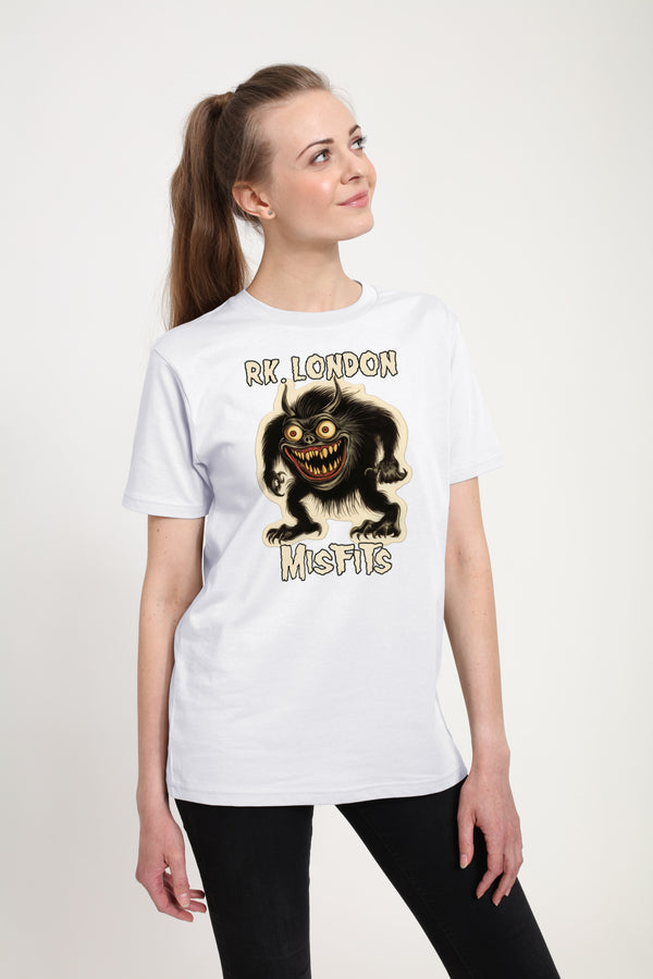 Weißes Monster-T-Shirt (RK London - Misfits-T-Shirt)